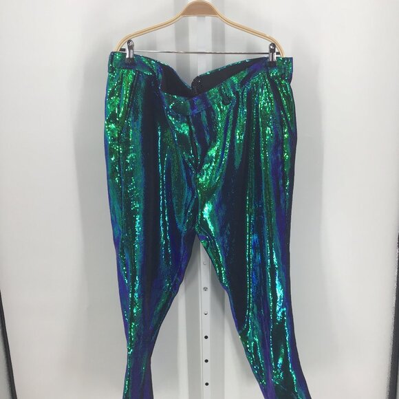 Giovanni Testi, Sequin Pants, Color: Green/Purple Iridescent, Size: 44R - Picture 1 of 4